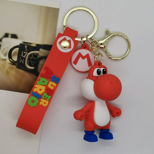 Porte-clés mousqueton Mario Yoshi <span class=keywords><strong>3D</strong></span> <span class=keywords><strong>en</strong></span> PVC souple, figurine de dessin animé, décoration de sac à dos, pendentif pour clé de voiture, cadeau promotionnel tissé, porte-clés - Product Image 5