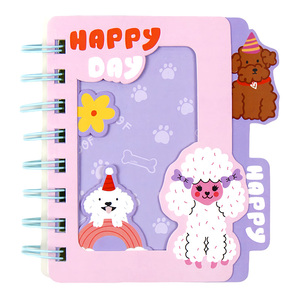 Cute Spiral Notebook for Kids with Panda Cat <strong>Dog</strong> Design, Stationery Gift Set, School Supply Colourful Pocket <strong>Journals</strong> for Girls - Product Image 3