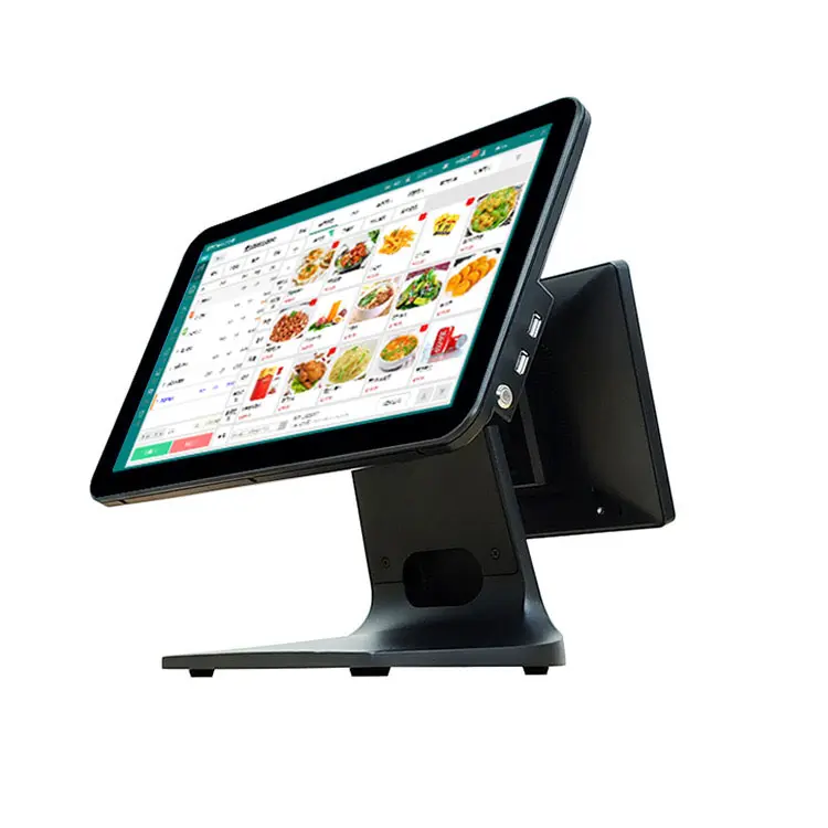 15.6 + 10.1/11.6 Vensters/Android Pos-Systeem Kassierapparaat-15 "-17" Enkel Of Dubbel Scherm Touch Alles-In-Één Machine-Dy