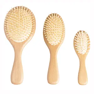 Quality Assurance Luxury Beech Paddle Eco-friendly Anti-static Wooden Hairbrush