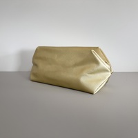 Trousse de Toilette Structurée en Similicuir Or Champagne, Pochette Imperméable à Large Ouverture pour Organisateur de Cosmétiques de Luxe GWP