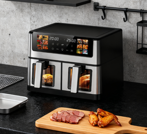 <span class=keywords><strong>Friteuse</strong></span> à air à double panier 11L Nouveau style Grande capacité Fenêtre visuelle de haute qualité Offre Spéciale avec une grande valeur - Product Image 3