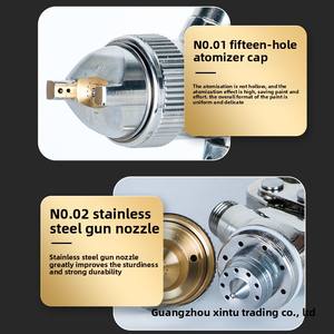 Pistolet à air comprimé à haute atomisation en acier inoxydable authentique ABST Automotive, outil de peinture industriel pour meubles - Product Image 2