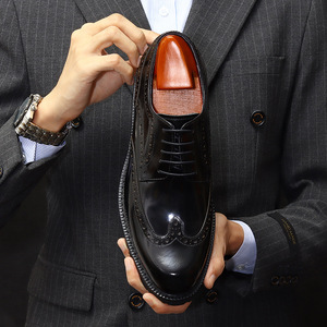 Chaussures en cuir luxueuses et raffinées pour hommes, idéales pour le bureau, style professionnel, chaussures sur mesure, faible MOQ. - Product Image 6