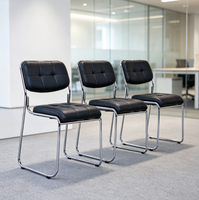 Chaise de formation empilable à structure métallique durable, chaise de bureau, chaise d'ordinateur pour la maison, pour une utilisation en salle de conférence