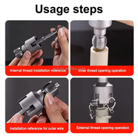 Kit de coupe-tuyaux PVC industriel 4 points, outil de taraudage rapide pour filetages internes et externes, outil de taraudage pour conduites d'eau, personnalisable ODM