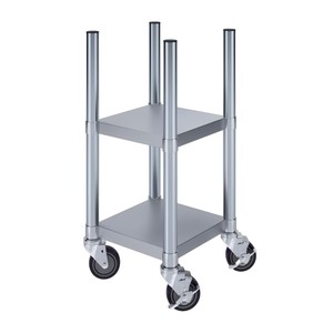 Support chauffe-riz en acier inoxydable avec deux étagères et roulettes - Product Image 1