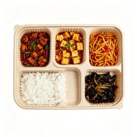 Boîtes à emporter écologiques en papier kraft jetables, pliables et compatibles micro-ondes pour le stockage des aliments