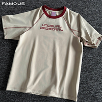 T-shirt de sport déstructuré pour homme, avec coutures plates, antibactérien, séchage rapide, unisexe, décontracté, été
