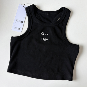 Camisetas sin mangas de algodón transpirable para <span class=keywords><strong>mujer</strong></span>, de moda, con alto soporte, para yoga y deportes, serie de ropa deportiva casual para chicas. - Product Image 1
