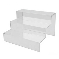 Présentoir et support en acrylique transparent moderne à 3 niveaux, fourni par l'usine, présentoir en acrylique transparent à marches