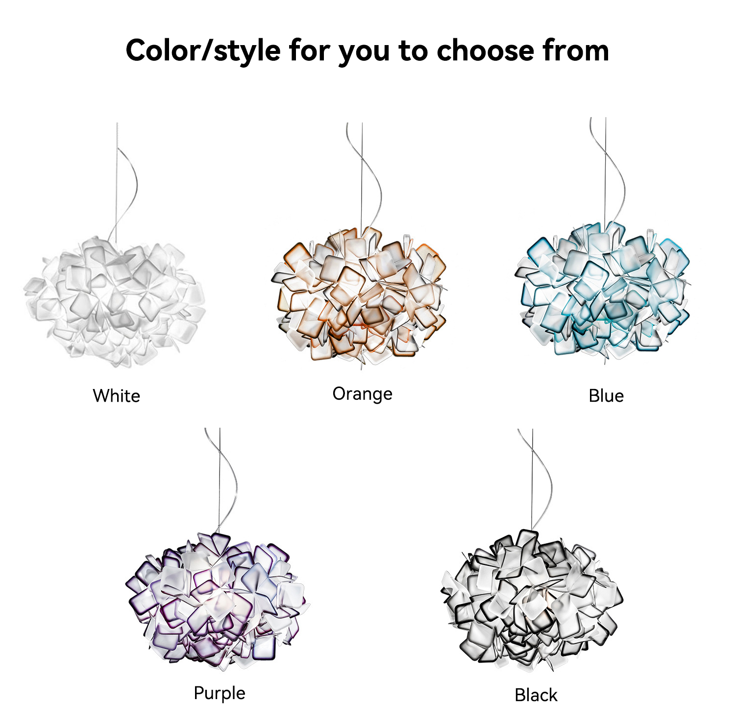 Nero/viola/arancione/chiaro/bianco/blu