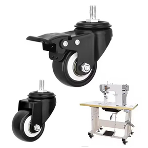Roulettes pivotantes à visser de 2 pouces en caoutchouc PVC avec frein à 360°, roues universelles pour meubles, hôtel, salle de bain, salon - Product Image 5