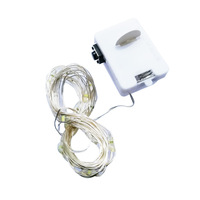 Petite boîte-cadeau de Noël blanche LED guirlandes lumineuses fil de cuivre lampe trois vitesses réglage carré fleur gâteau décor IP44 étanche