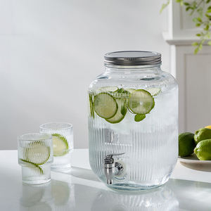Luxe 4l Glazen Drank Dispenser Sets Roestvrijstalen Spigot Sap <span class=keywords><strong>Water</strong></span> Drank Drank Drank Dispenser Voor Buiten, Feesten - Product Image 2