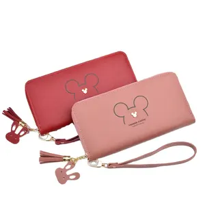 New design zipper cute Mickey decorated stylish large capacity women's purse