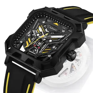 Customized Waterproof Fashion Automatic Wrist Watches Special Edition Square Automatic Open Heart Classic Cool Men Watch