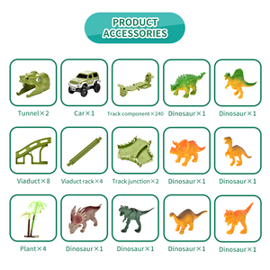 Trakres Khủng Long Phiêu Lưu 240Pcs Theo Dõi Thiết Lập Với Jurassic Xe Ô Tô Gốc Học Tập Đồ Chơi Linh Hoạt Đua Theo Dõi Cho Trẻ Em Lứa Tuổi 4 + - Product Image 6