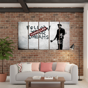 Impresión en lienzo de grafiti de Cancelled Dreams - Decoración de pared inspirada en Banksy, JUEGO DE 5 LIENZOS - Product Image 3