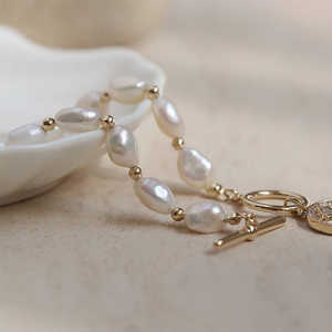 Pulsera de perlas barrocas naturales de agua dulce WENCHI, elegante brazalete con cuentas, 30g, 18cm - Product Image 4