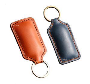 도매 고품질 정품 가죽 키 태그 베지터블 태닝 키체인 맞춤 로고 자동차용 - Product Image 1