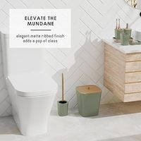 Ensemble d'accessoires de salle de bain modernes 6 pièces pour la maison avec brosse WC, poubelle, distributeur de savon - Plastique durable, facile à nettoyer