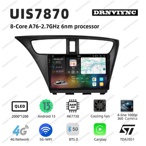 Autoradio Android 13 2K 7870 Carplay GPS DSP Lecteur audio vidéo stéréo Écran tactile pour Honda Civic 9 FK <span class=keywords><strong>FB</strong></span> 2012 - 2017 - Product Image 3