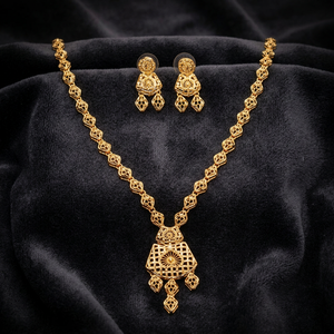 Wholesale Fashion Necklaces Set 14K 18K 24K Gold Filled Brass Forming Short Necklaces Set Traditional Turkish Design Jewelry Set - Product Image 1