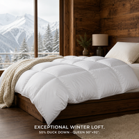 Couette extra chaude 50% duvet de canard blanc, taille Queen, matelassée en boîte, en coton anti-duvet, épaisse, vente en gros