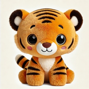 Tigre mignon personnalisé brodé jouets en peluche doux coton tissu porte-clés pour la maison bébés confortable guérison décompression poupées - Product Image 4
