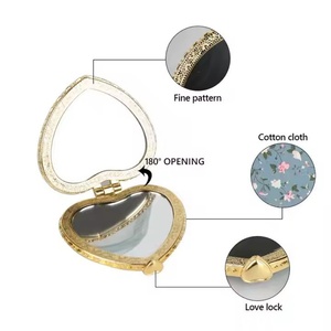 Bán Buôn Mini Gương Trang Điểm Chất Lượng Cao Lụa Vải Cổ Điển Tay Gương Hình Chữ Nhật Hình Bầu Dục Vòng Trang Điểm Cầm Tay Gương - Product Image 6