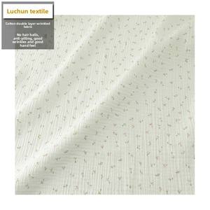 Pyjama pour enfants en tissu crêpe <span class=keywords><strong>de</strong></span> <span class=keywords><strong>gaze</strong></span> bulle 100% <span class=keywords><strong>coton</strong></span> double épaisseur, anti-boulochage, motif floral, texture froissée, idéal post-partum - Product Image 5