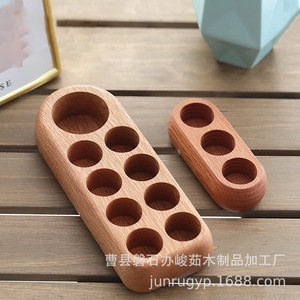 Estante de madera para almacenamiento de aceites esenciales, organizador de escritorio de madera maciza para botellas de cosméticos y muestras de perfumes - Product Image 3