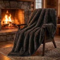Plaids en fausse fourrure de chinchilla tricotée, moelleux et confortables, pour la décoration de canapé et de la maison, certifiés OEKO-TEX