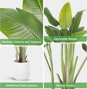 OH ARTS 高品質リアルな人工極楽鳥花植物 高さ6フィート 室内/屋外用シルク製葉っぱ グリーン フェイクパームデコレーション - Product Image 4
