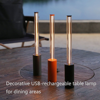 Lampe de table LED linéaire rechargeable, commande tactile, 3 modes de luminosité réglables, type C, lumière ambiante portable pour bar, restaurant