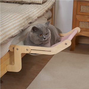 <b>Cat</b> Wooden Hammock Bed 47x38x21cm For Indoor Outdoor Use With Soft Pad For <b>Cats</b> - Product Image 2