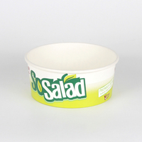 Bol à salade et nouilles jetable biodégradable à paroi simple, de qualité alimentaire, avec impression personnalisée, pour vente en gros et à emporter