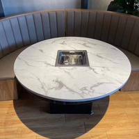 Table de barbecue coréen électrique sans fumée moderne pour restaurant, salle à manger, villa, hôpital, avec plaque chauffante, pour fondue chinoise et hotpot