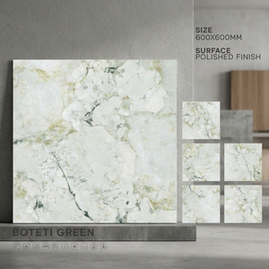 Vistaar Glamour Grey Marble Look Porcelain Floor Tiles 60x60cm Polished Ceramic Flooring - Product Image 1