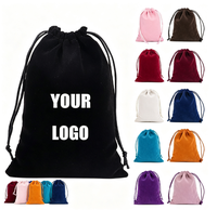 Pochette en velours avec cordon de serrage, impression de logo personnalisée, sac à bijoux en velours réutilisable