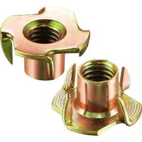 Tuerca en T DIN1624 de 4 Puntas M4 M6, Tuerca de Inserción de Cuatro Garras de Acero Galvanizado con Recubrimiento de Zinc, Clase 4.8, para Muebles y Carpintería