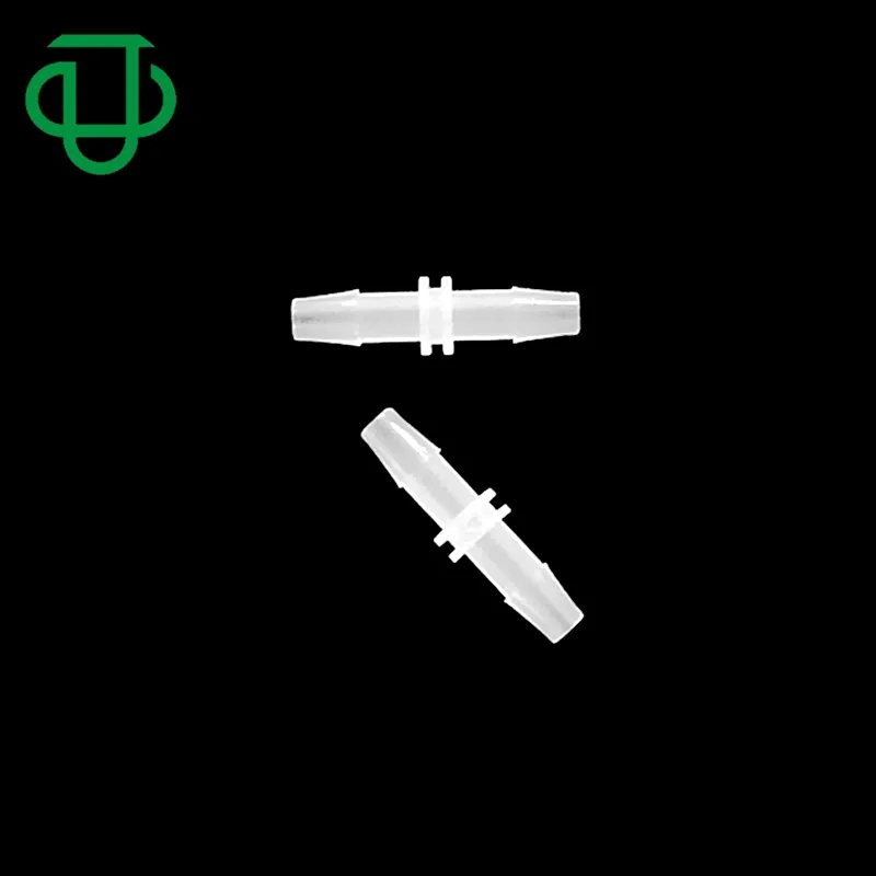 जू 5/32 "4mm सीधे कांटेदार कनेक्टर प्लास्टिक 2 रास्ता चिकित्सा ट्यूबिंग कनेक्टर्स योजक कांटेदार ट्यूब फिटिंग