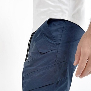 New Design Men Navy Blue Nylon Polyester Cargo Multi Flap Pockets Joggers Casual Trousers for Male - Product Image 2