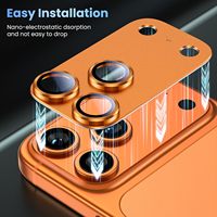 Protection d'écran en verre trempé 2.5D haute alumine 9H pour objectif d'appareil photo de téléphone portable iPhone 17 Pro Max