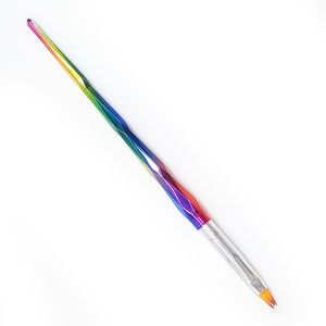 Lot de 5 pinceaux de précision roses à manche métallique pour nail art, poils en nylon, pour peinture au gel acrylique, outils personnalisables avec logo - Product Image 6