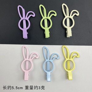 <b>Rabbit</b> Ear Hair Clip 6 Cm Glossy Metal Side Clip For Women Casual Headdress - Product Image 4