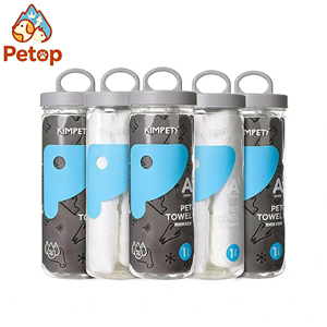 Toalla Superabsorbente para Mascotas Petop, para Perros y Gatos, con Material <span class=keywords><strong>de</strong></span> Cuero <span class=keywords><strong>de</strong></span> Secado Rápido y Estuche Portátil para Botella, Suministros para Mascotas OEM - Product Image 1