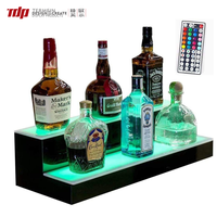 TERMEIN Présentoir à Bouteilles de Liqueur en Acrylique Illuminé par LED RGB à 2 Niveaux pour Pub et Salon VIP