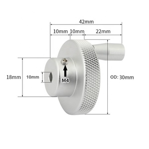 Manivela de aleación de aluminio oxidado con superficie moleteada para máquina de torneado circular, perilla de manipulación tipo <span class=keywords><strong>ruleta</strong></span> - Product Image 4